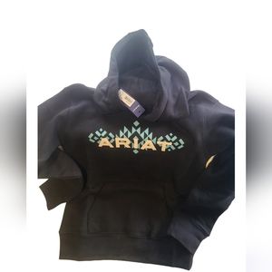 ARIAT REAL CHEST LOGO HOODIE. GIRLS SMALL.